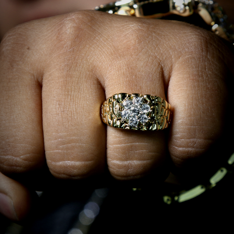 Men’s Iced Out Miami Cuban Link Pinky Ring Urban Fashion Jewelry