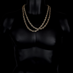 10mm Thick Hip Hop Rapper Twisted Rope Chain 2 Piece Jewelry Set