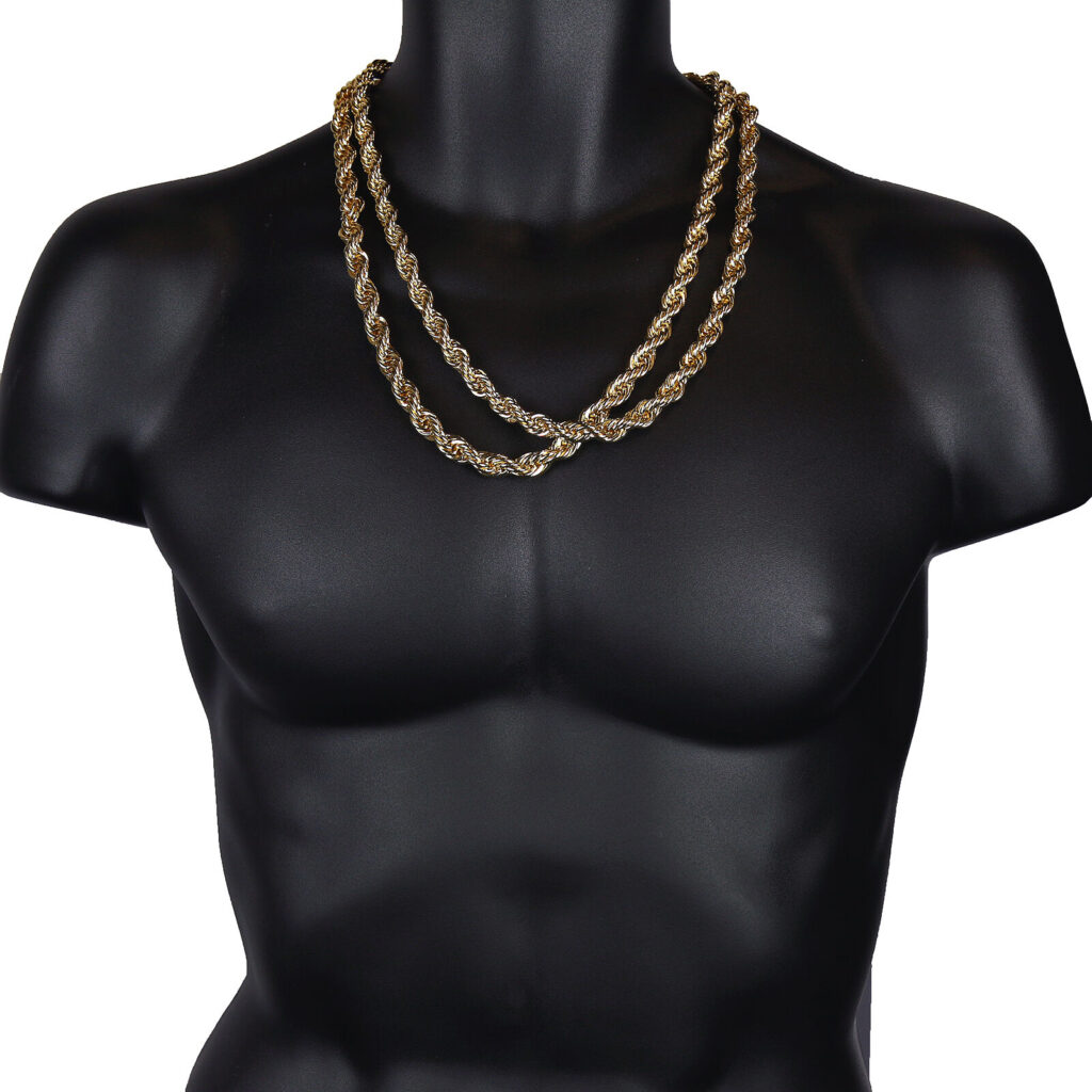 9mm 24″ Thick Rope Chain Hip Hop Rapper Style Set 44Four.Us