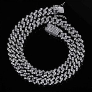Solid 10MM Miami Cuban Choker Link Necklace Iced AAA+ Stones