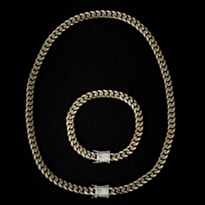 12MM Thick Miami Cuban Link Chain & Bracelet Jewelry Set Diamond Clasp Buckle