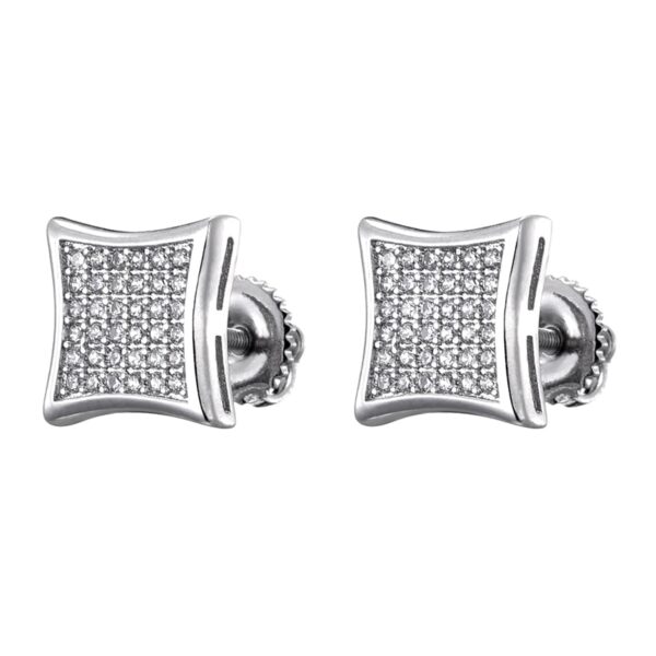 Unisex AAA+ CZ Square Bling Iced Out Stud Earrings Gold/Silver Colors