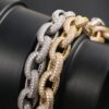 10mm Thick Punk Iced Out AAA+ CZ Stone Silver Plated Link Chain And Bracelet
