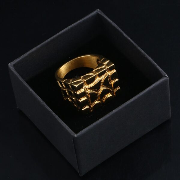 Men's Nugget Square 14k Gold Filled Pinky Ring Sizes 7-10