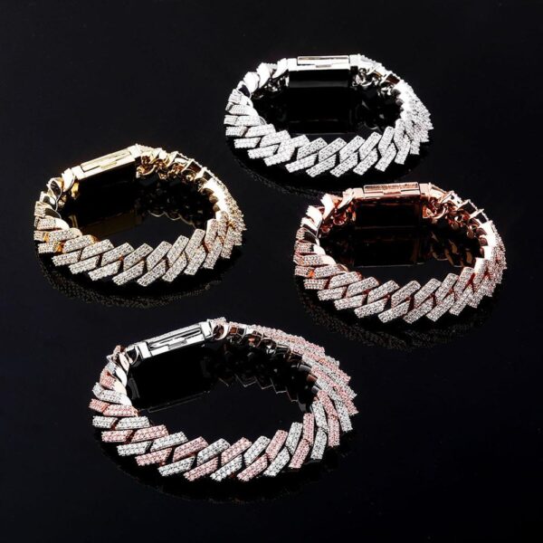 Iced Out AAA+ CZ Miami Cuban Link Bracelet Gold/Silver/Rose Gold/Silver Pink