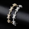 10mm AAA+ CZ Stones X-Knot Gold/Silver 7"-8" Unisex Bracelet