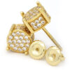 Men's 14k Gold Plated Lab Diamond Earring Stud Round