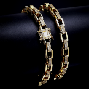 Box Link Bracelet 7-9 inch Long Silver & Gold Colors