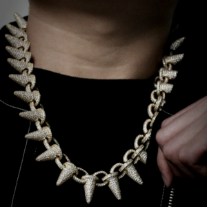Heavy Punk Rivet Spike Choker Chain Iced Necklace 16