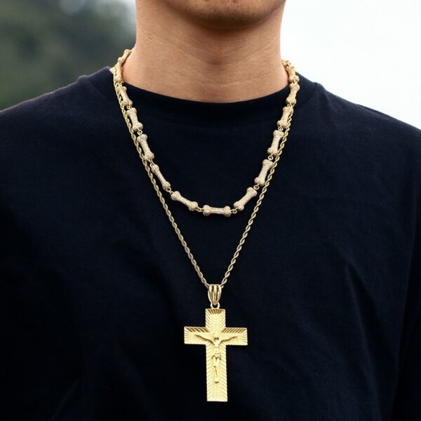 AAA+ CZ 3.4" Crucifix Cross Gold/Silver/Rose Gold Color Pendant With Necklace