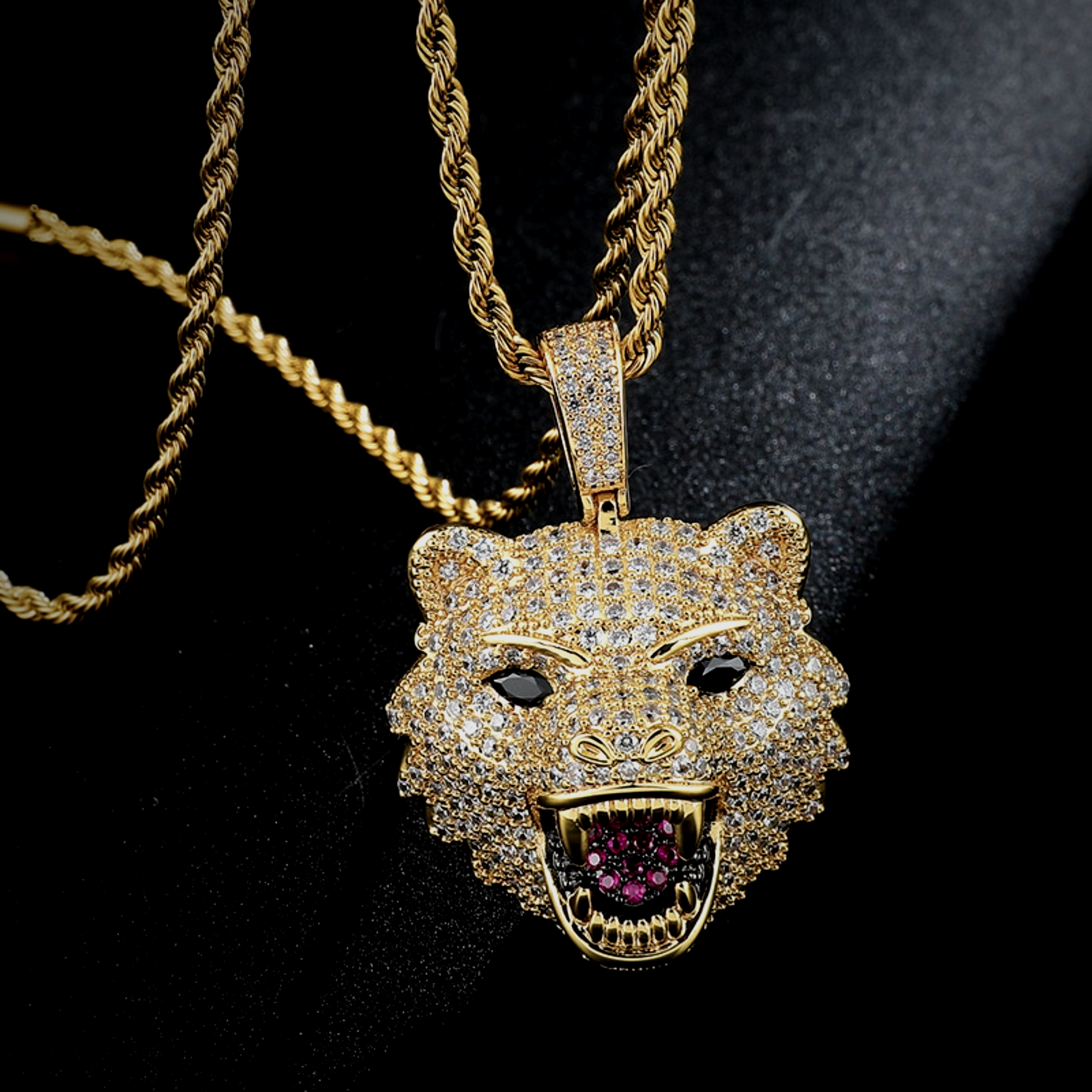 Details about  / Mens Stainless Steel Tiger Head Pendant 4mm Box Link Chain Necklace #N195
