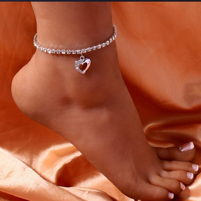 Women's Double Layer Heart Beads Anklet – Rose Gold Stainless Steel, Stretchable Beach Chain, Unbranded