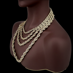 14k Stamped Twisted Rope Chain Necklace 7mm-10mm Thick