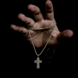 Mini Iced Out Jesus Cross Charm With 24