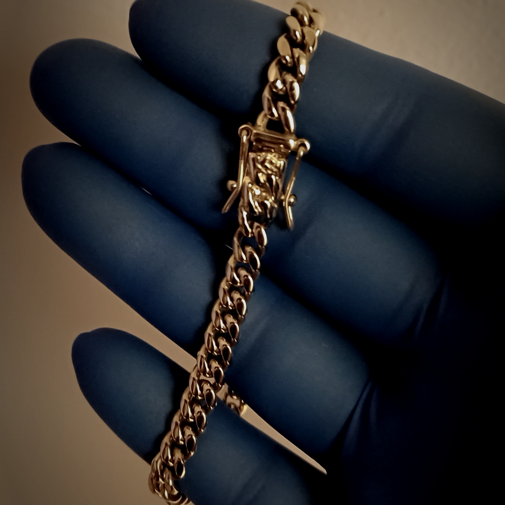thumbnail image 2 of 6mm Miami Cuban Link Bracelet (8″) & Chain (24″) Set – 18k Gold Plated Stainless Steel 2 of 5