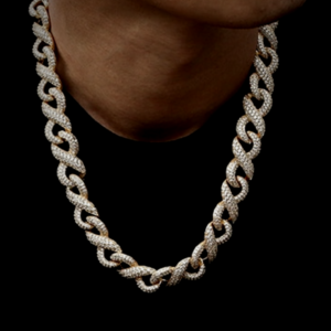 14mm Thick Iced Figure 8 Link Chain 18