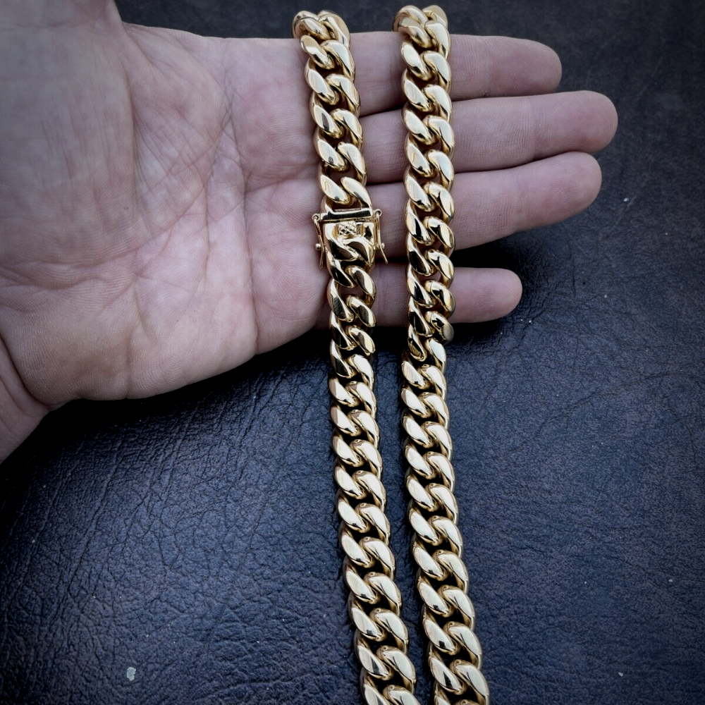 16mm Solid Stainless Steel Miami Cuban Link Chain Bracelet - Anti-Tarnish, Hip-Hop Style