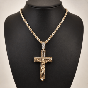 Religious Jesus Cross Pendant And Rope Chain