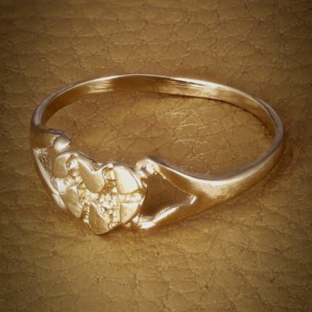 thumbnail image 2 of Real Solid 10K Yellow Gold Women's Nugget Heart Ring – Sizes 5 To 9.5 2 of 6