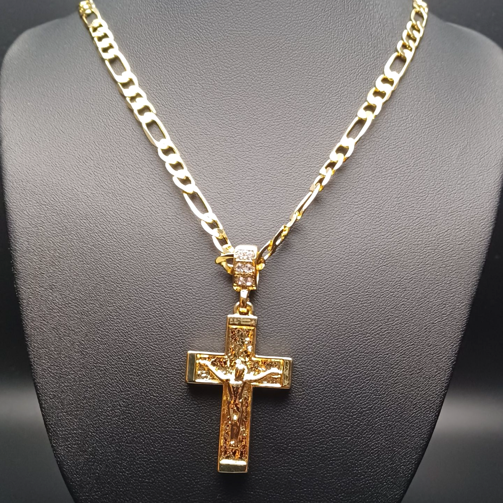 18k Solid Gold Jesus Crucifix Cross Cross Pendant Necklace With 5mm Italian  Rope For Women And Men Hip Hop Chain Jewelry From Wwwabcdefg886, $6.9 |  DHgate.Com