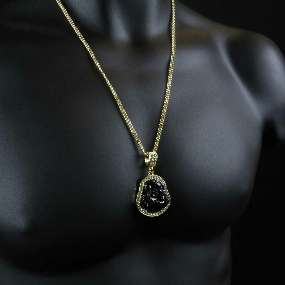 Black Obsidian Carved Buddha Necklace For Women Men Long Beads Chain  Bhodisattva Pendant Buddhism Lucky Amulet Jewelry Gift - AliExpress