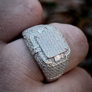 Men's Pinky Ring 2.1ct VVS D color Moissanite Stones