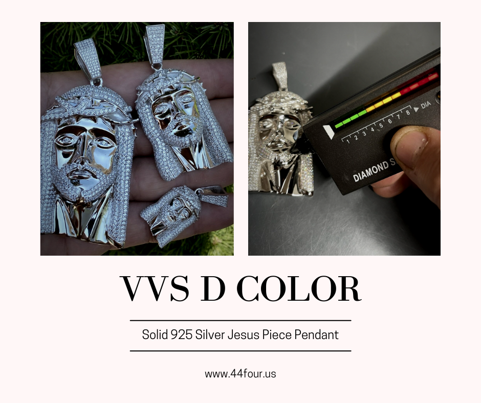 Design of the VVS D-Color Moissanite Hip Hop Style 

Solid 925 Silver Jesus Piece Pendant