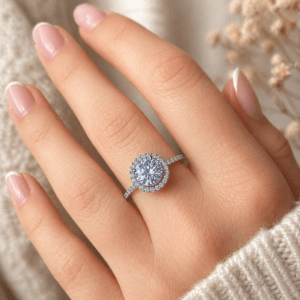 1.2ct Moissanite Engagement Promise Ring Solid 925 Silver