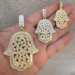 2.6ct-11.05ct VVS D Color Fatima/Hamza Hand Pendant