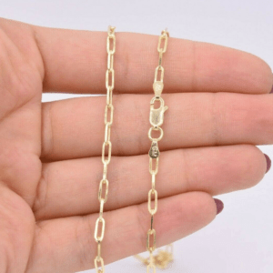2.5mm Link Chain Necklace – 14K GP 925 Sterling Silver Italian Chain