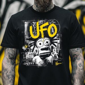 Extraterrestrial Vibe: UFO Graffiti Graphic Tee