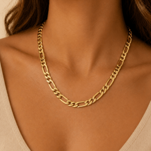 14K Gold Plated Figaro Chain Necklace 3mm–12mm – 24" or 30" Figaro Link Necklace for Men