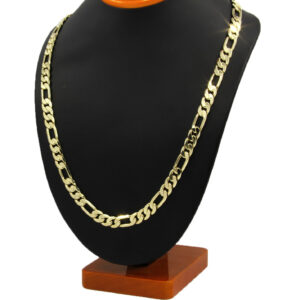 14K Gold Plated Figaro Chain Necklace 3mm–12mm – 24" or 30" Figaro Link Necklace for Men