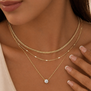 Layered Gold Necklace Set for Women – Stackable 3-Piece Jewelry Set